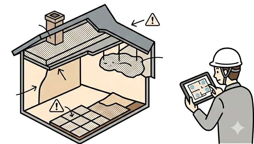アスベスト（石綿）について①　～そもそもアスベストって？どういった部分に含まれる可能性がある？～